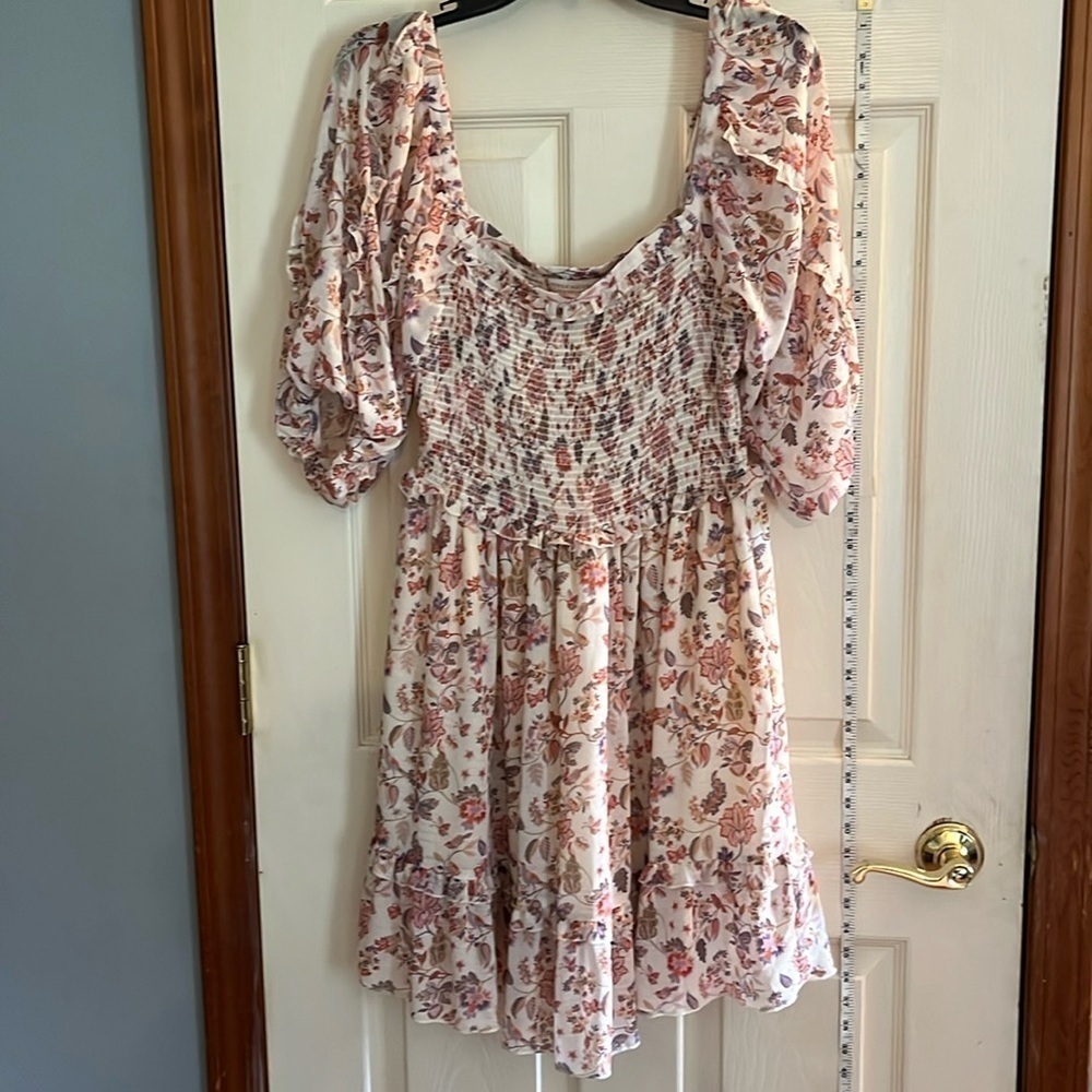 NWT-supernatural by secret mission-M-bohemian floral pattern mini dress.